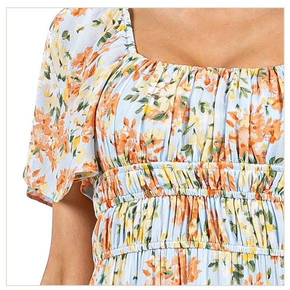 B. Smart NWT Light Blue Floral Sleeveless Mini Dress Juniors Size 13 - Picture 3 of 9